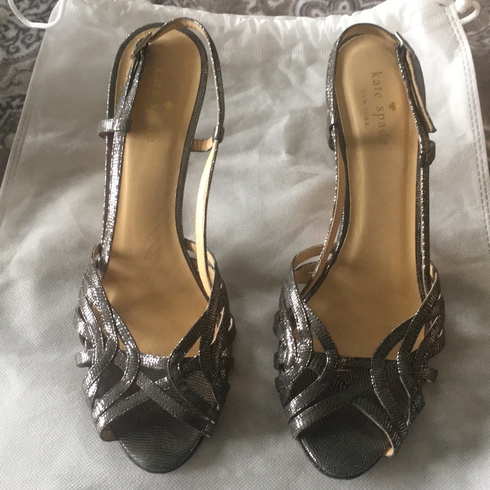 Metallic Kate Spade Kitten Heels Size 8.5